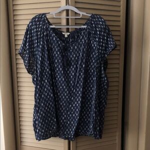 Sonoma Dark Blue Printed Blouse